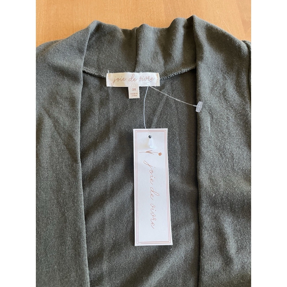 Joie De Vivre Women's Open Front Cardigan Sweater Long Sleeve Women's Sz 3X NEW - Picture 2 of 8